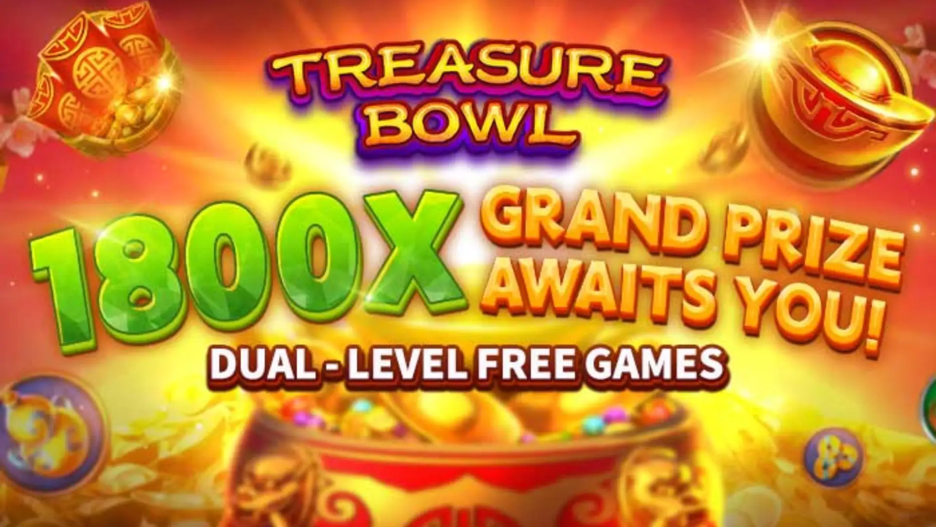 Multiplicadores Treasure Bowl 1kmk - 7777x Máximo com Tigela Dourada